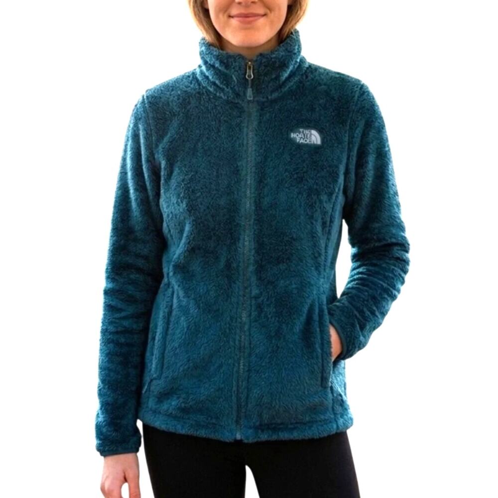 The North Face Womens Osito Full Zip Fuzzy Fleece Jacket Size S Blue Outdoor